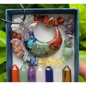 9pcs Pointed Quartz Chakra Healing Stones,Crystals Set For Meditation